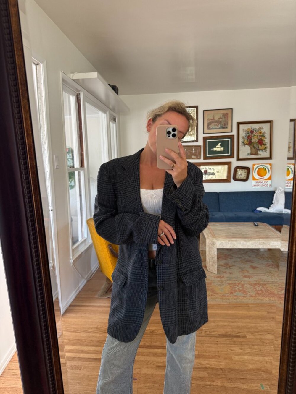 Vintage Oversized Wool-blend Blazer